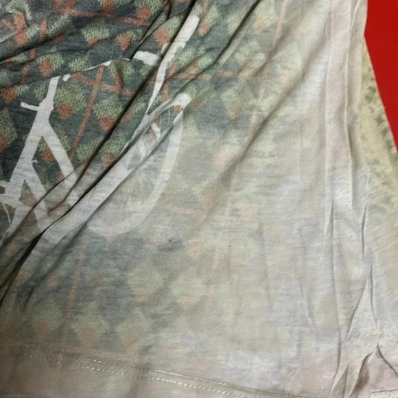 Alchemic Size Small Sublimation Green & White Ruffle Trim Top. New No Tags - Picture 5 of 5